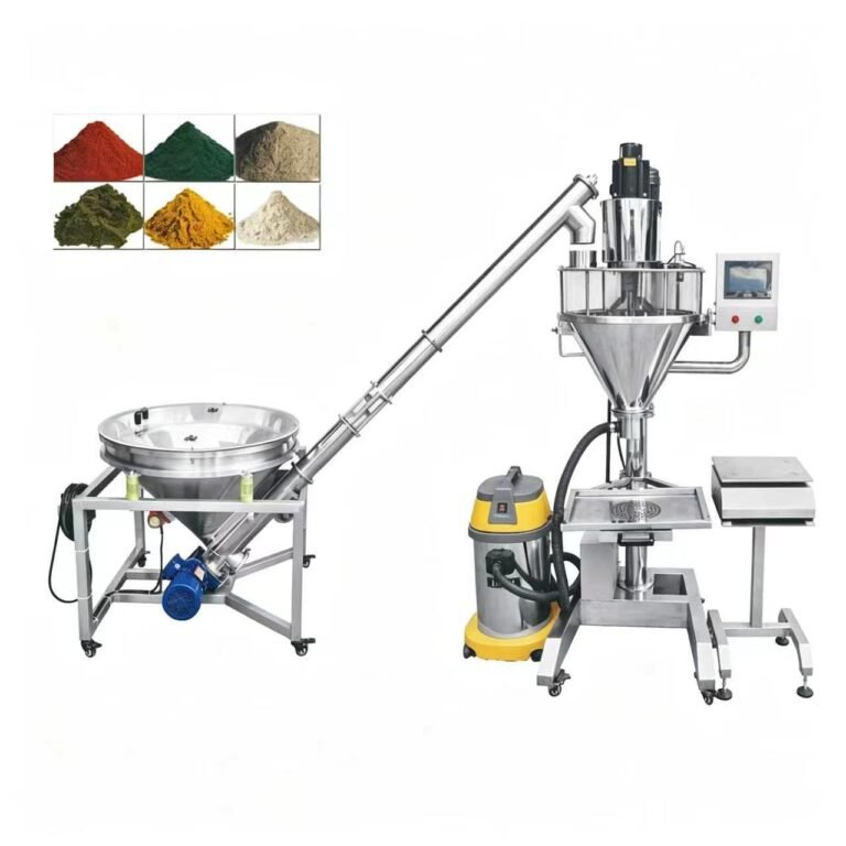 UF semi automatic powder filling machine with screw conveyor, stainless steel powder auger filler for food spice powder, GMP compliant