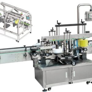 Uniflow UFTB-1540 multi function double sided labeling machine full production line, dual label heads with auto correction positioning system for flat, round and irregular bottles