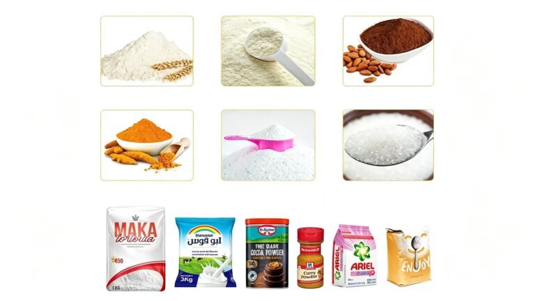 Various powder raw materials for food packaging, flour, milk powder, coffee powder, spice powder