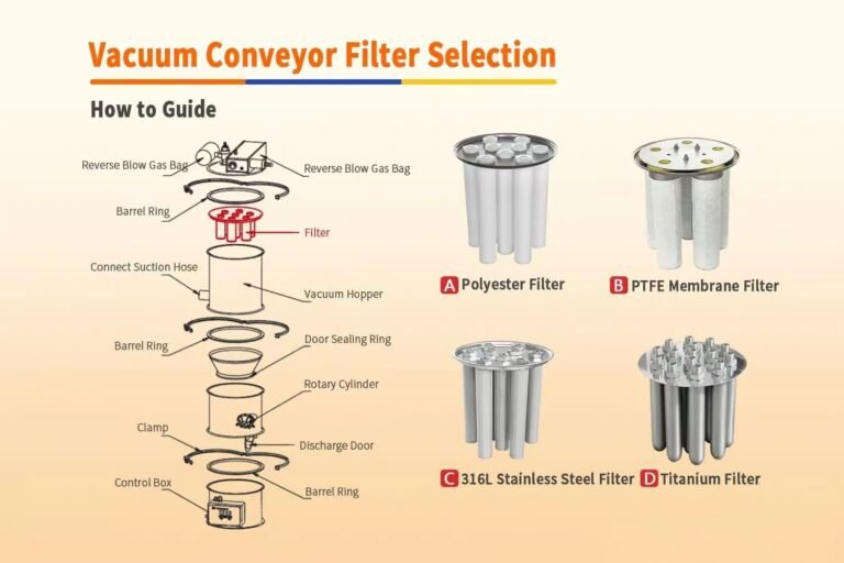 common vacuum conveyor filter types for powder conveying