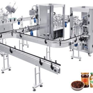 double‑head piston filling machine for sauce paste, full automatic filling and capping production line