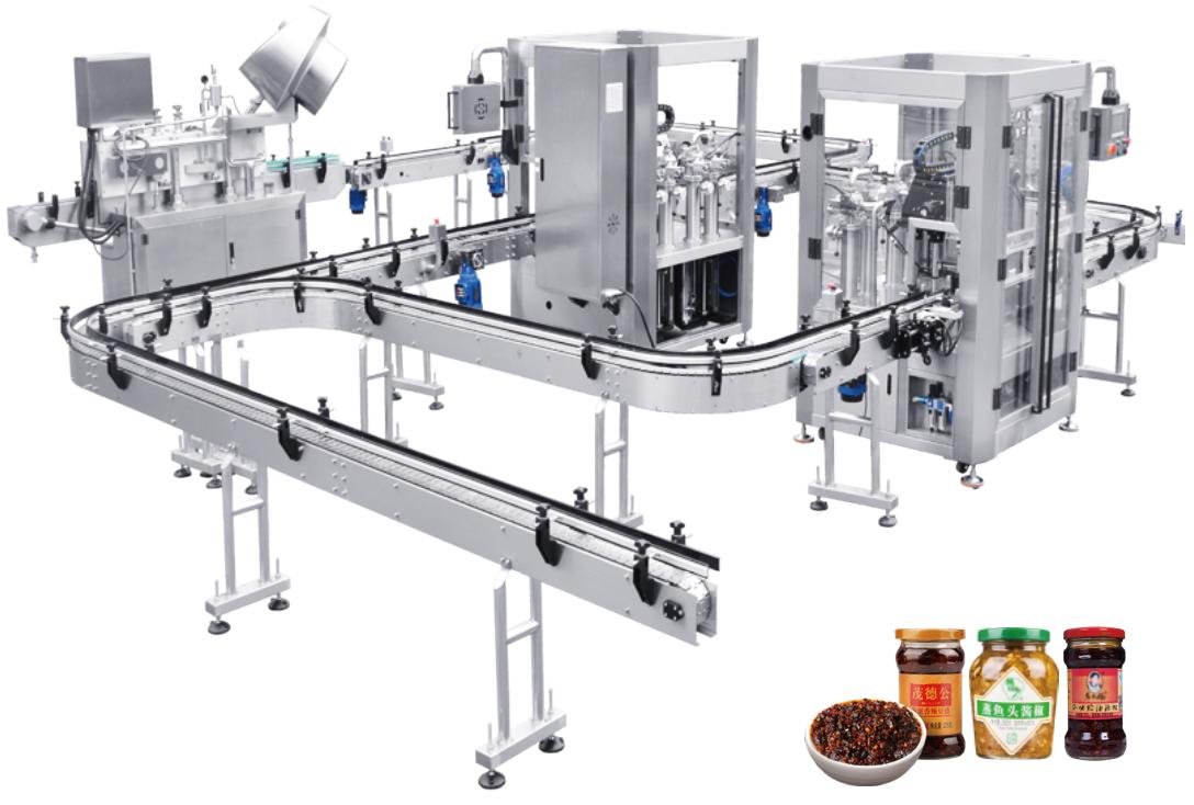 double‑head piston filling machine for sauce paste, full automatic filling and capping production line