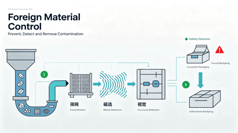 foreign material control powder packaging line contamination detection cover