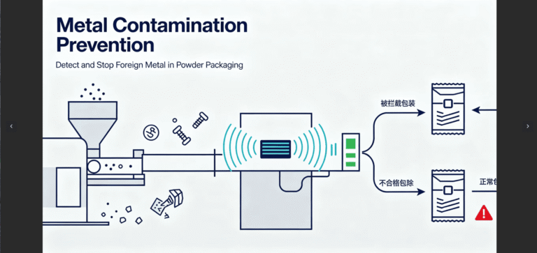 metal contamination prevention powder packaging line detection cover