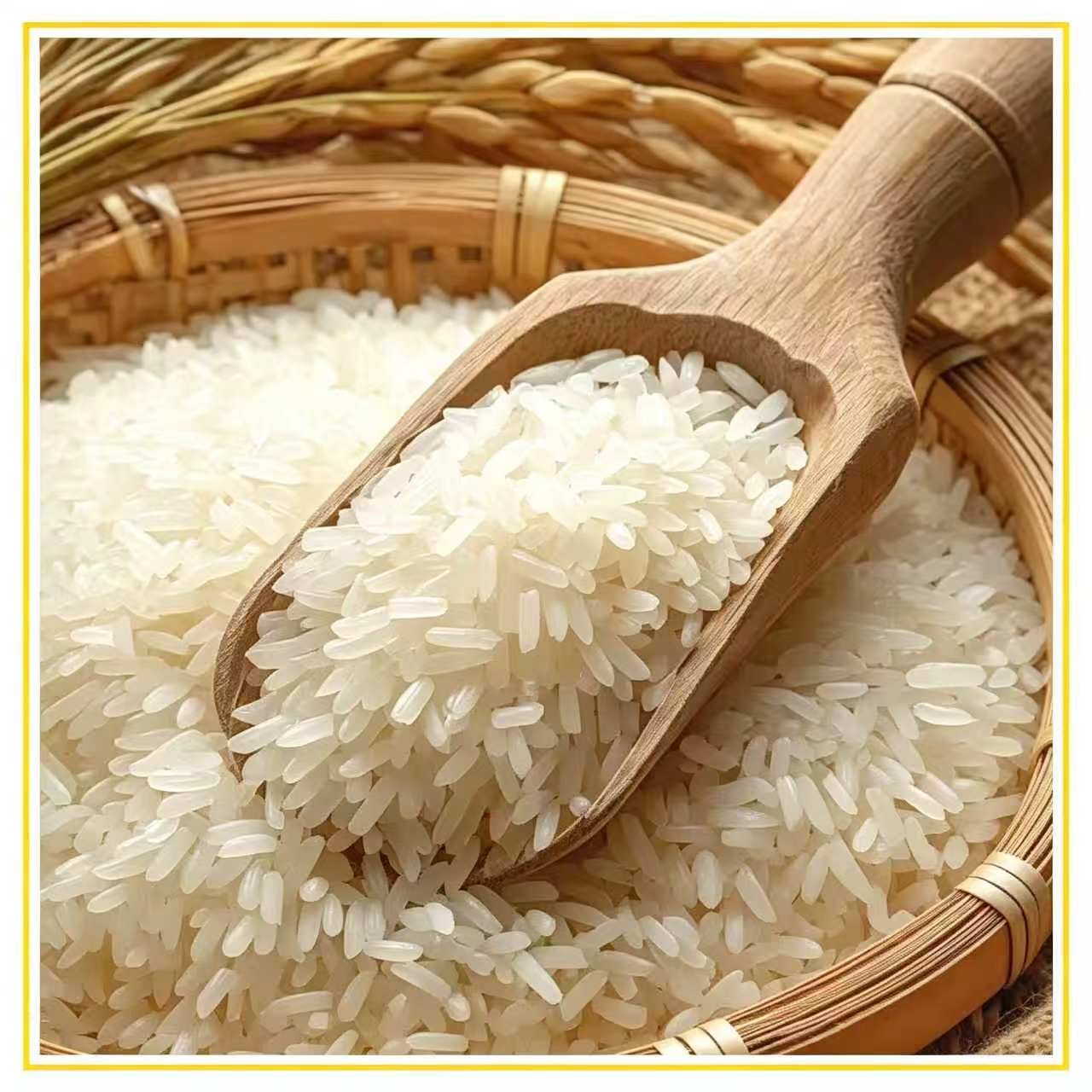 White rice grain raw material for automatic rice weighing and bag packaging machine
