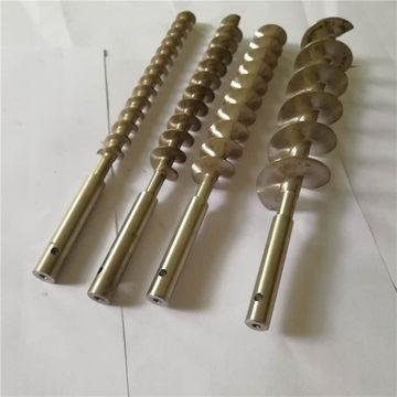 Different auger screw profiles for powder filling flow control and bridging reduction